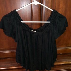 Black off the shoulder top